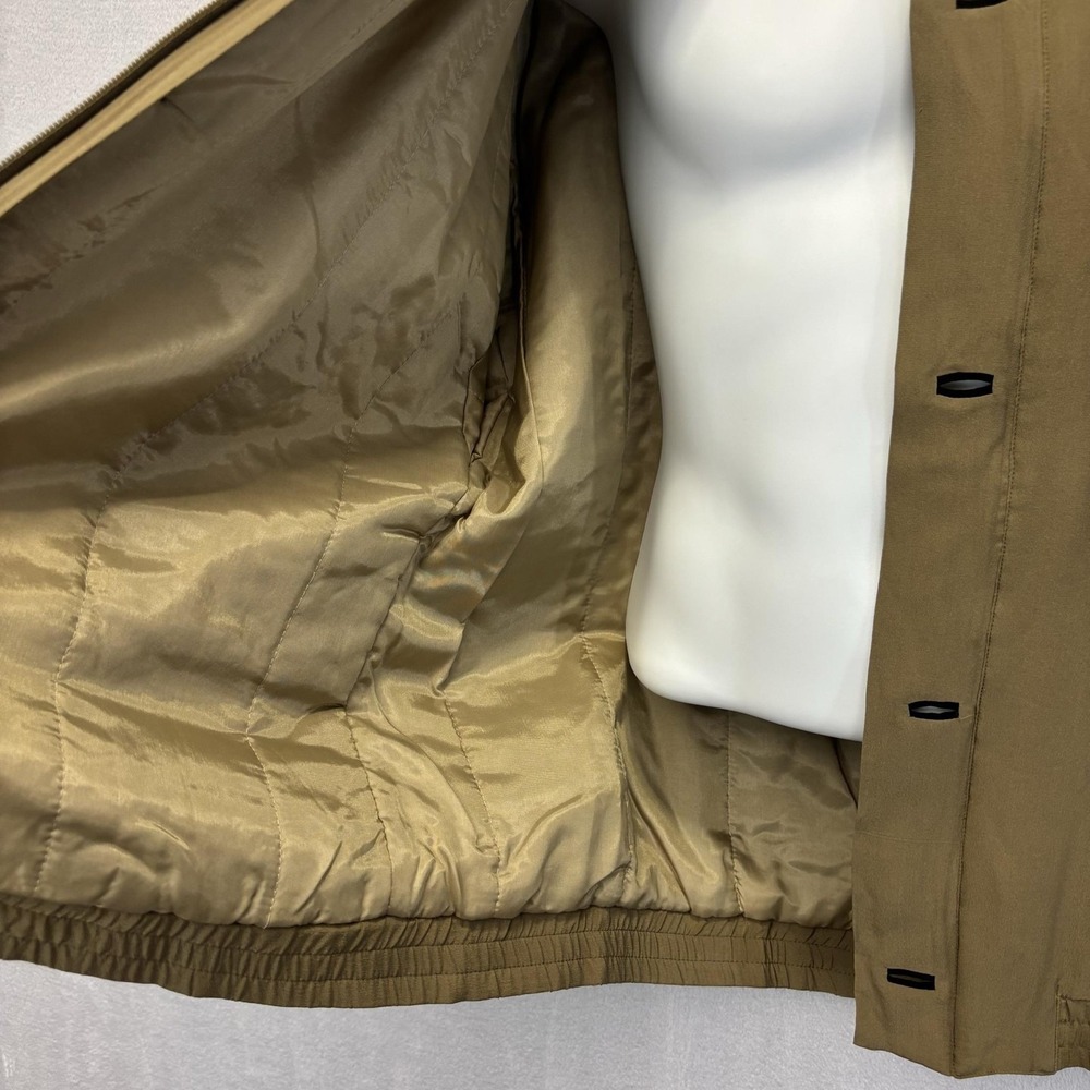 Vintage Roevelle 100% Silk Bomber Jacket Mens Large L Tan Lined Lightweight Zip - Picture 15 of 16